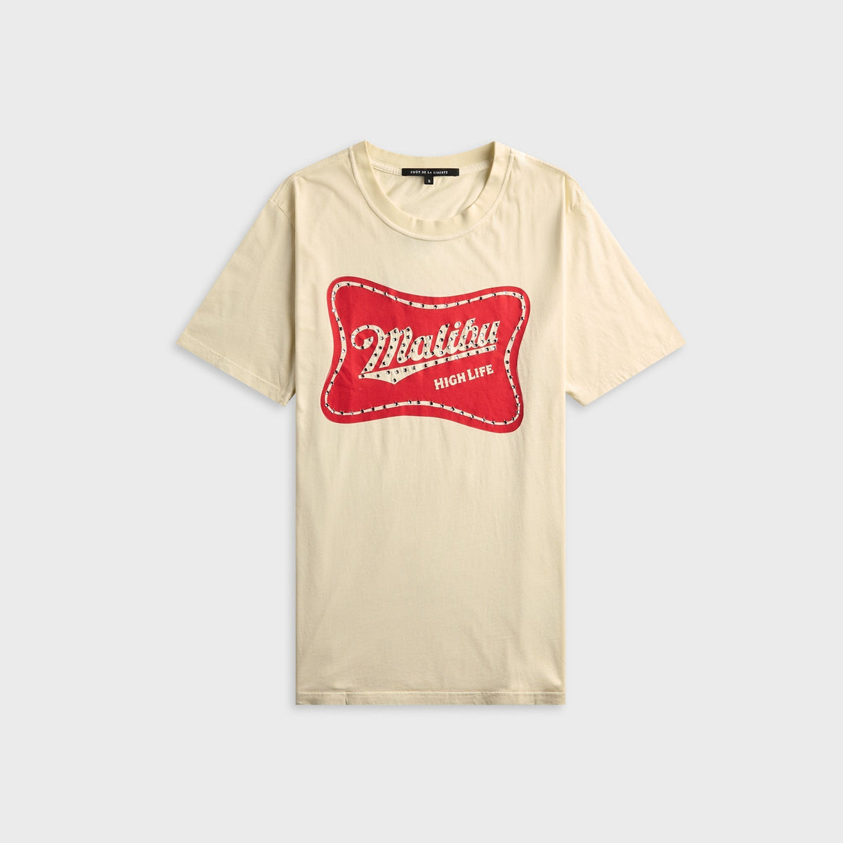 Coût De La Liberté Sammy Malibu Embellished Short Sleeve Tee - Vintage Cream