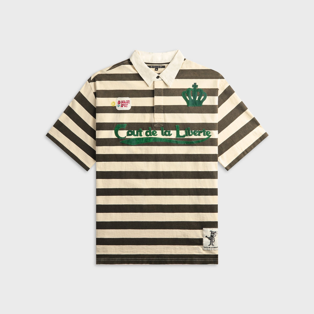 Coût De La Liberté Connor Stripe Rugby With Crystal Embroidered CDLL 56 Shirt - Ozone Black
