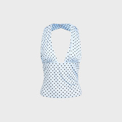Miaou Mathilde Top - Blue Small Dot