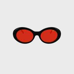 Vintage Frames Cobain Black Acetate Sunglasses - Red Solid