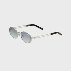 Vintage Frames Knowledge 24KT White Gold Sunglasses - Charcoal Gradient