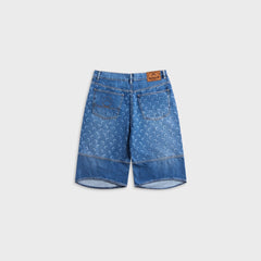 Marine Serre Denim Bermuda - Light Blue