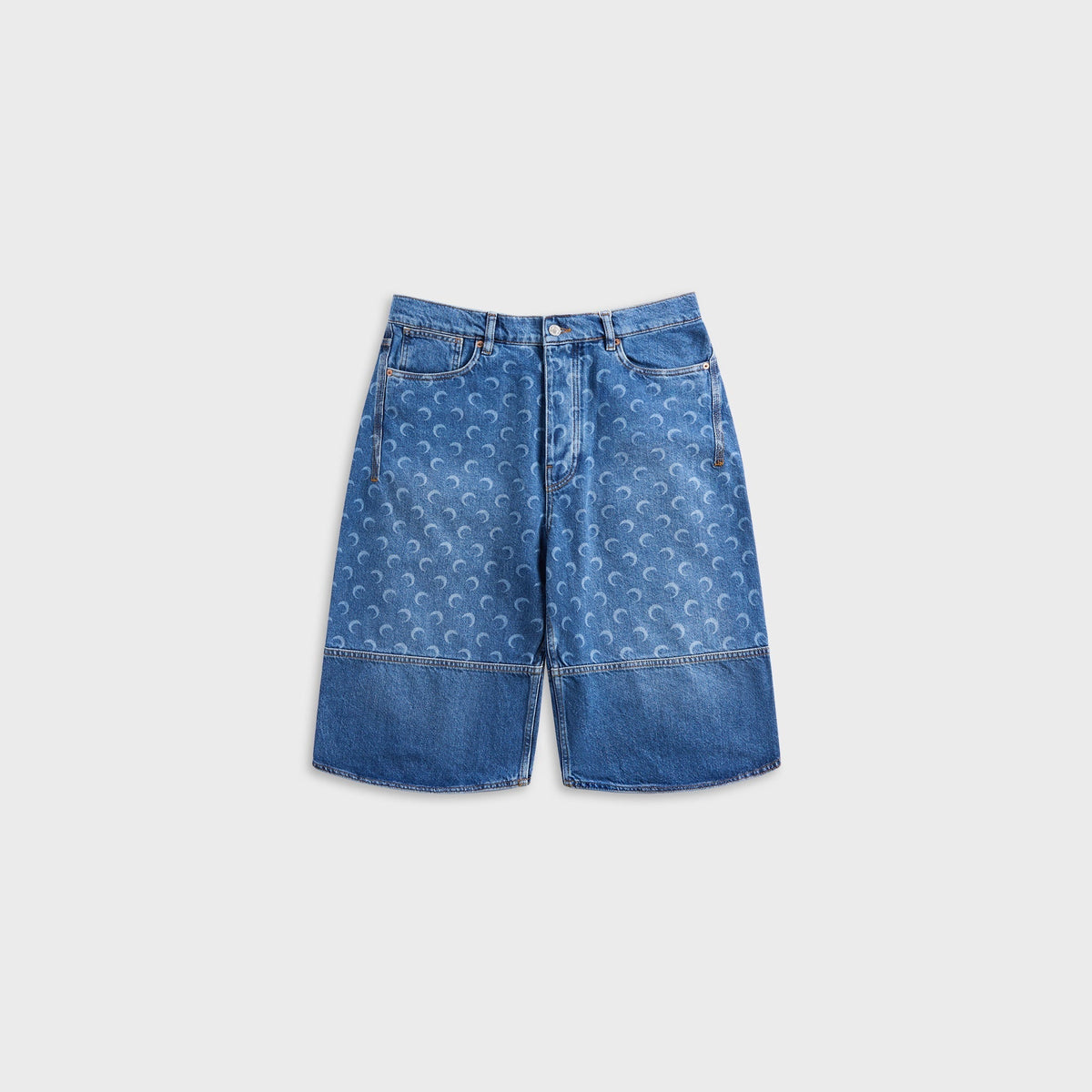 Marine Serre Denim Bermuda - Light Blue