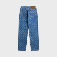 Marine Serre Moon Laser Blue Wash Denim Jean - Blue