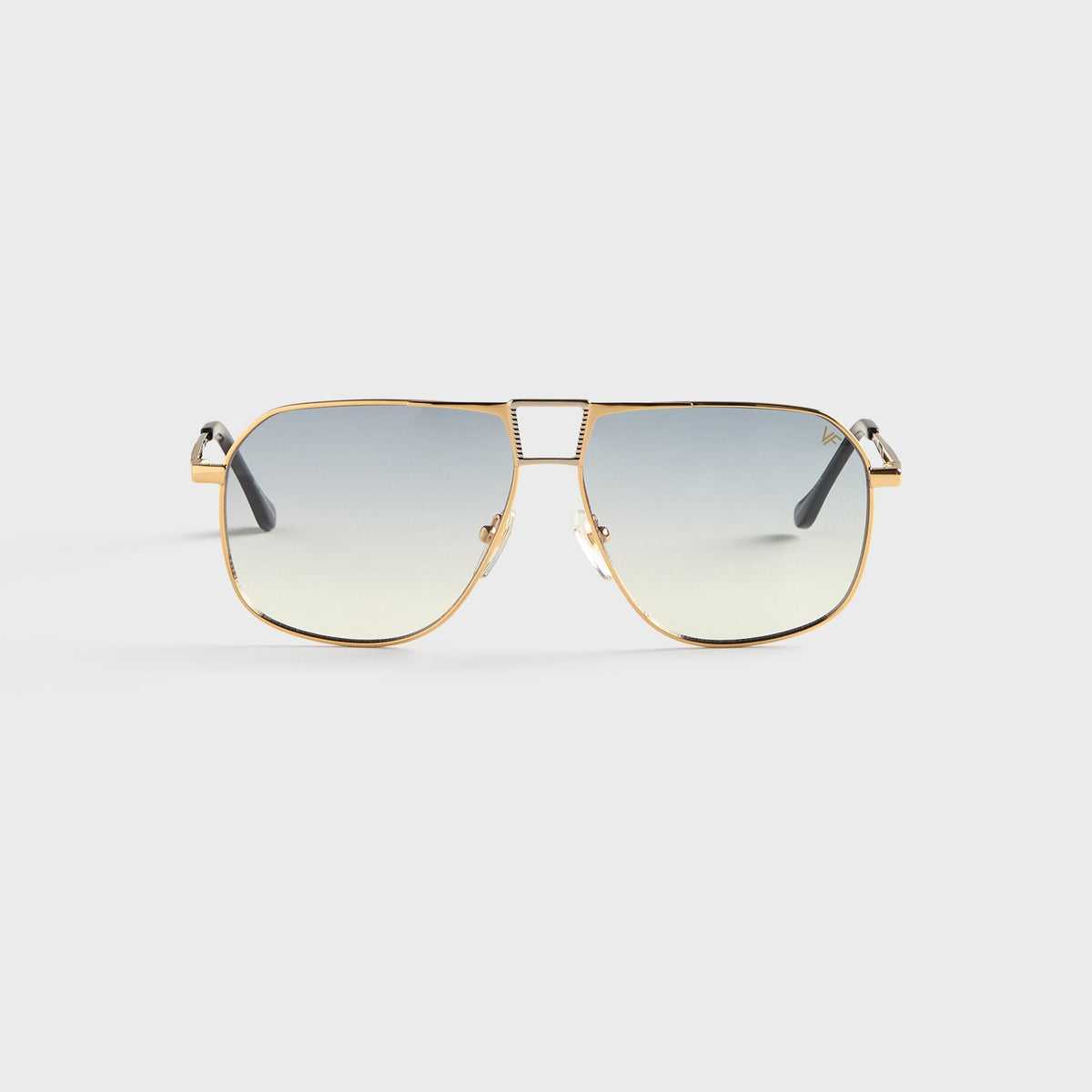 Vintage Frames Bellagio Two-Tone Yellow & White Gold Sunglasses - Asphalt Gradient