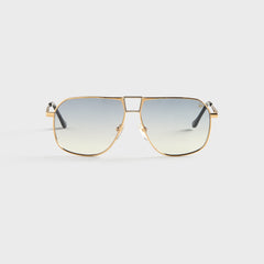 Vintage Frames Bellagio Two-Tone Yellow & White Gold Sunglasses - Asphalt Gradient
