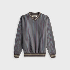 Metalwood Lined V-Neck Pullover Windbreaker - Multicolor
