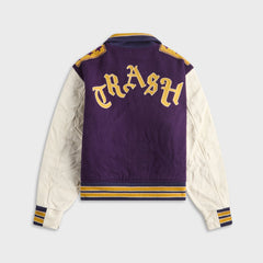 Needles Lettered Wool Melton Jacket  - Purple