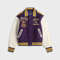 Needles Lettered Wool Melton Jacket  - Purple