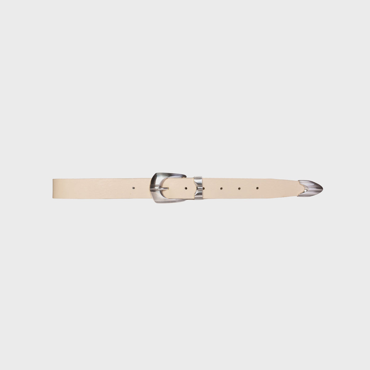 Black Suede Studio Neve Belt - Cream Leather