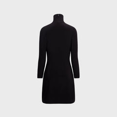 Norma Kamali Long Sleeve Turtleneck Mini Dress - Black