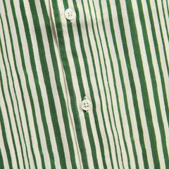 Orlebar Brown Hibbert Shore Stripe Shirt - Caddie Green / White