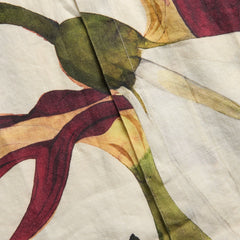 Orlebar Brown Maitan Linen Orchid-Print Camp Shirt - White Sand / Damson