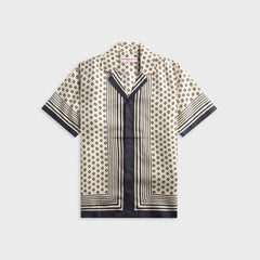 Orlebar Brown Maitan Silk Lumina Shirt - Latte / Night Iris