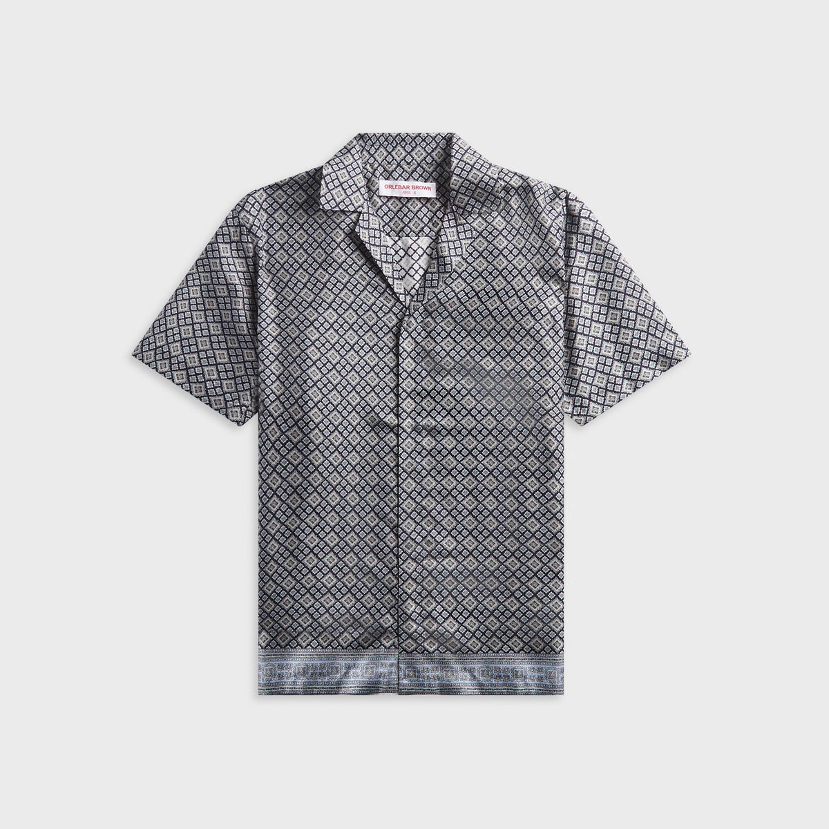 Orlebar Brown Maitan Silk Paisley Season Print Shirt - Night Iris