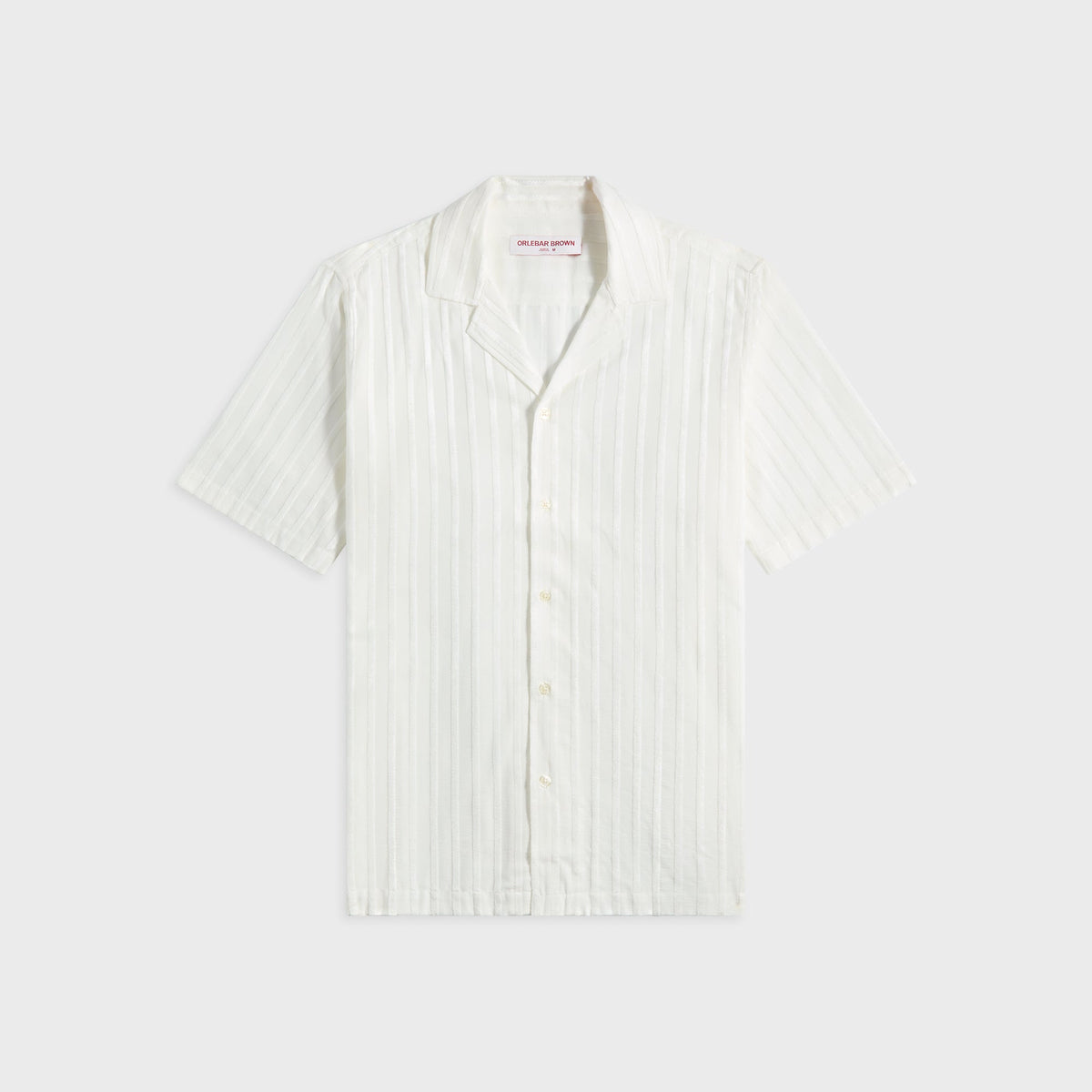 Orlebar Brown Maitan Tonal Chenille Stripe Shirt - White