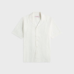 Orlebar Brown Maitan Tonal Chenille Stripe Shirt - White