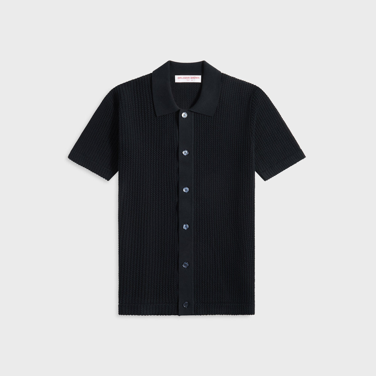 Orlebar Brown Tiernan Chevron Crochet Shirt - Night Iris