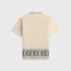 Orlebar Brown Maitan Cirqua Embroidery Shirt - White Sand / Night Iris