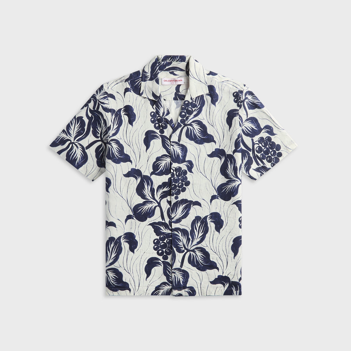 Orlebar Brown Maitan Linen Petralis Resort Shirt - Night Iris