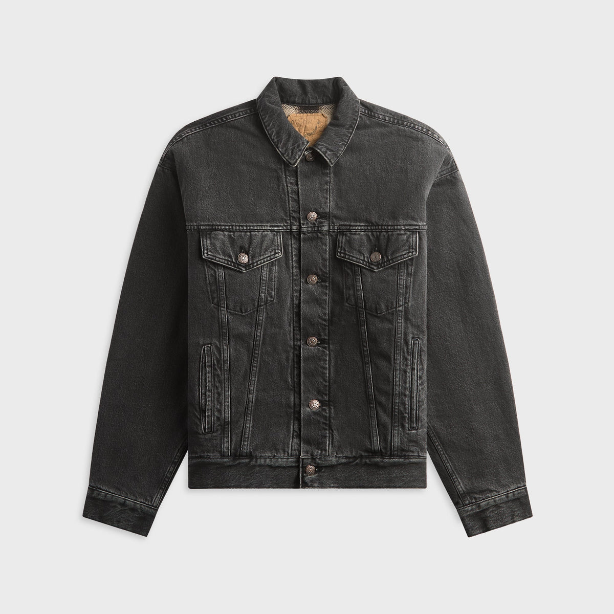 orSLOW Flannel Check Lining JK B.Denim Stone Shirt - Black / White