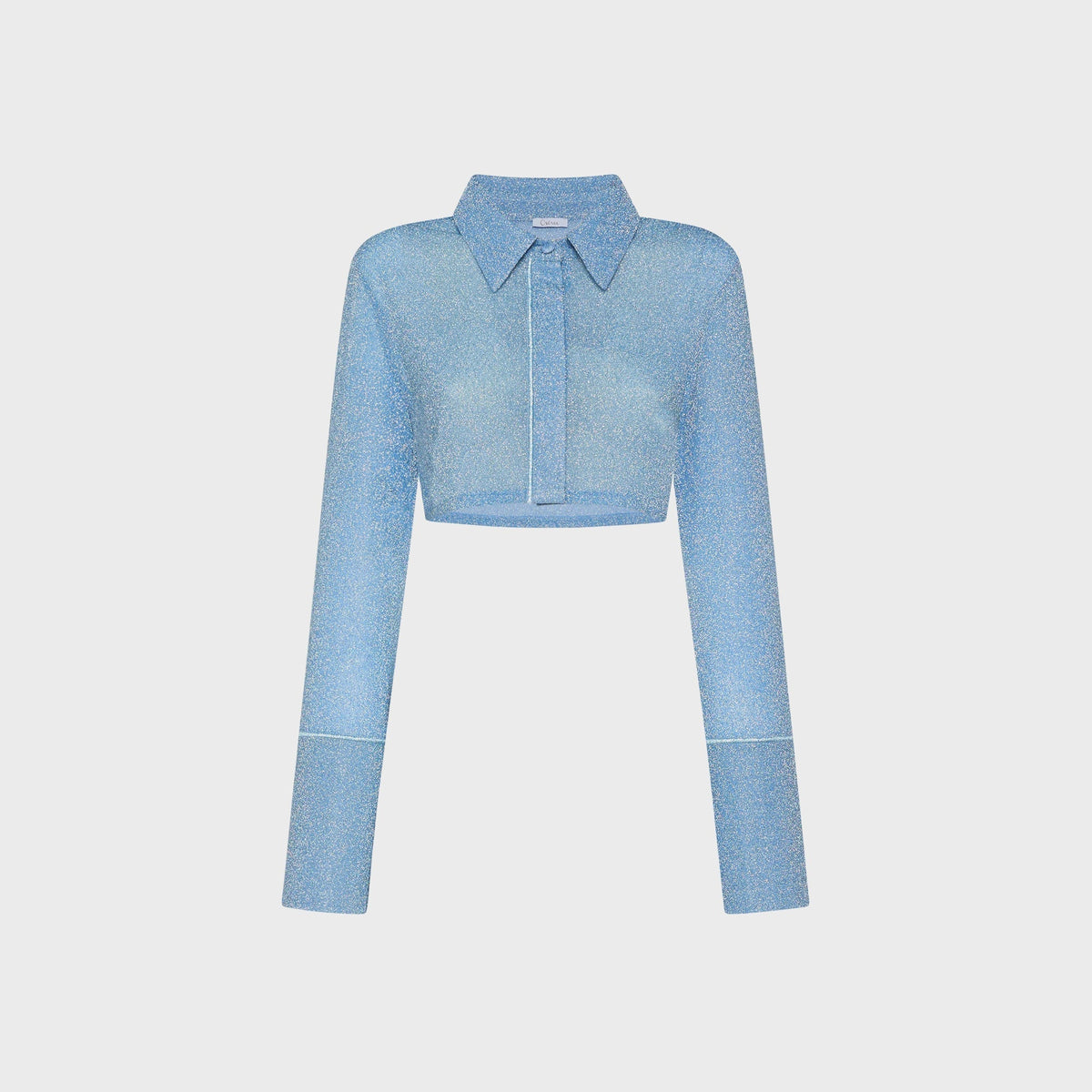 Oseree Lumiere Cropped Shirt - Crystal