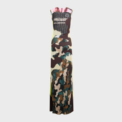 Ottolinger Mesh Maxi Gown - Morph Camo