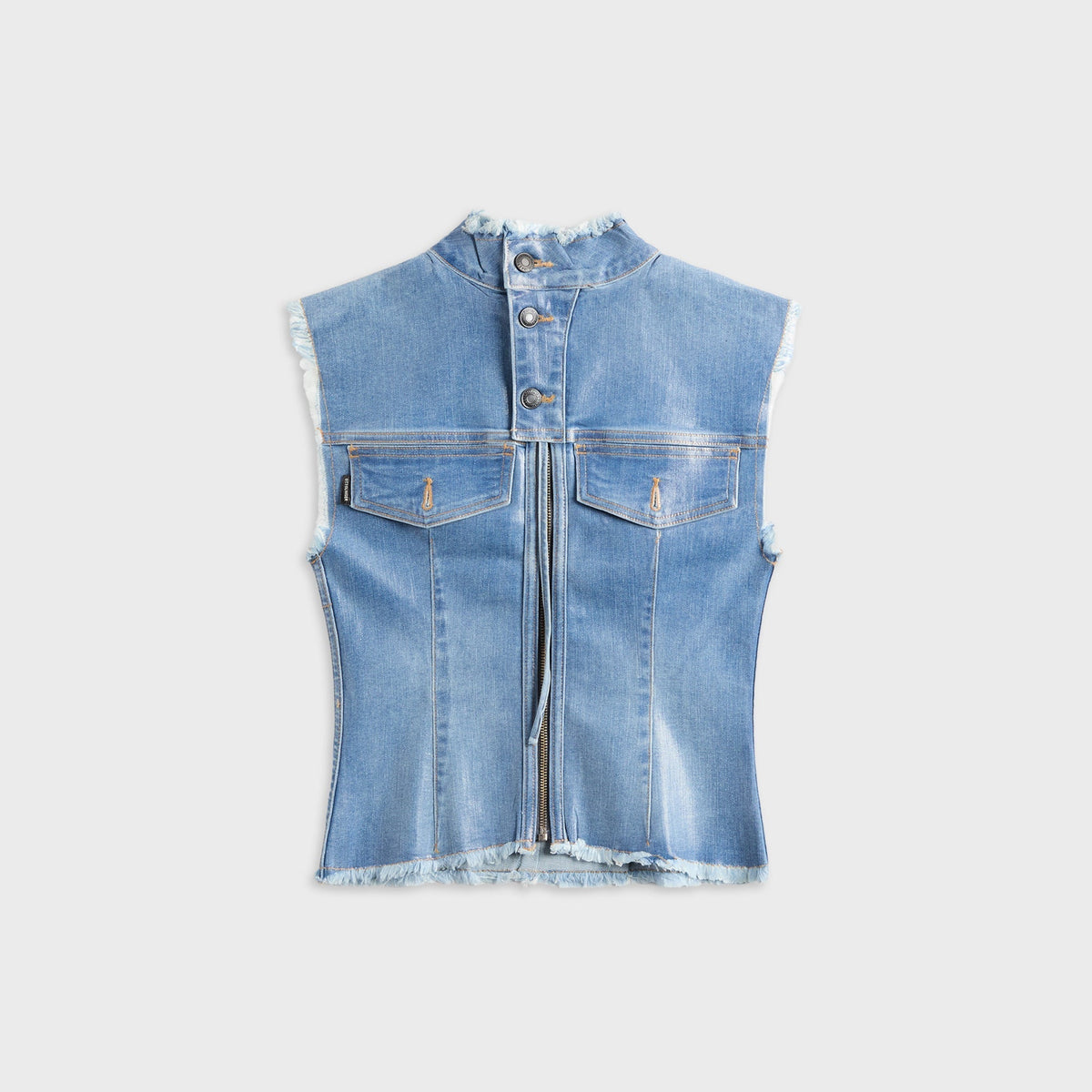 Ottolinger Glazed Denim Zip Top - Blue