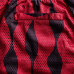 by Parra Waved Mesh Short - Red