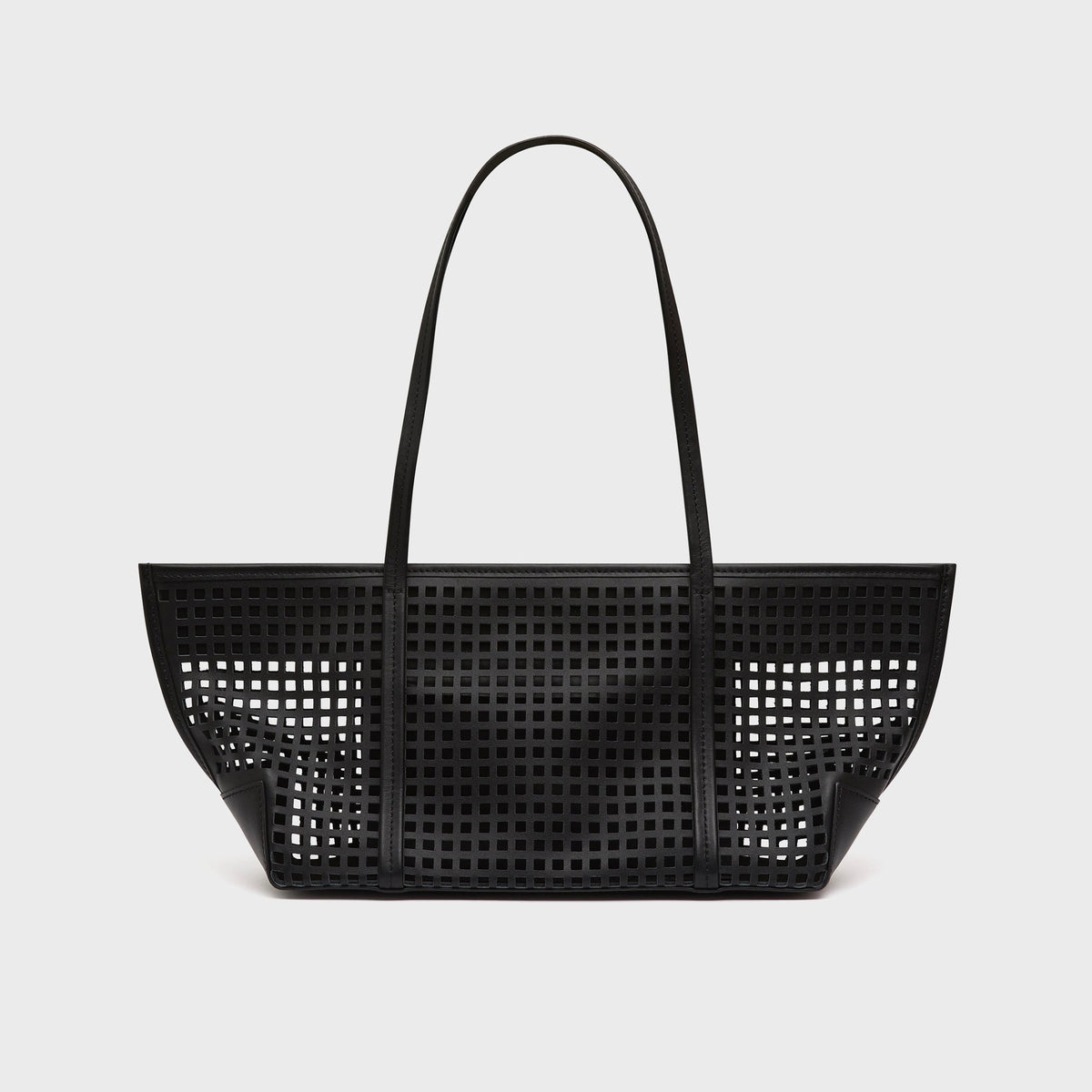 St. Agni Perforated Slim Bateau Tote Bag - Black