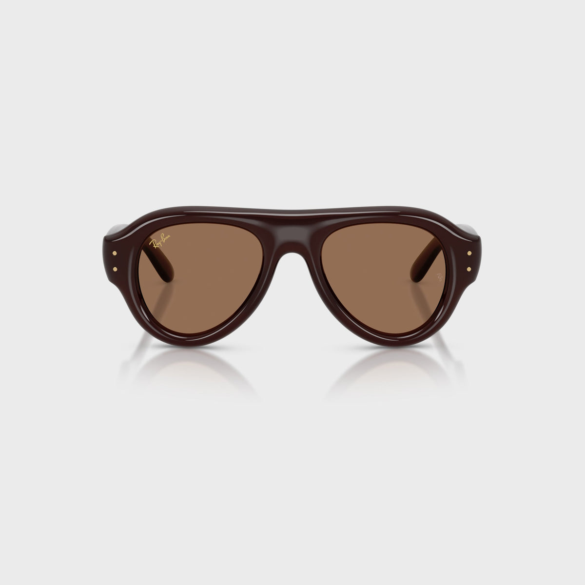 Ray Ban x A$AP Rocky Aviator Puffer Sunglasses - Transparent Brown Frame / Brown Lens