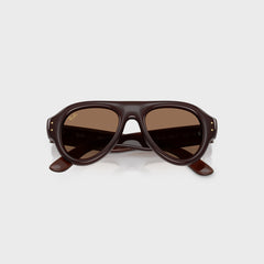 Ray Ban x A$AP Rocky Aviator Puffer Sunglasses - Transparent Brown Frame / Brown Lens
