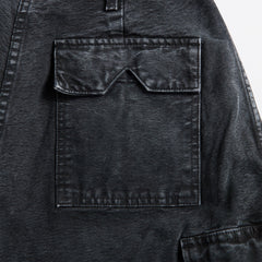 Rhude Washed Canvas Parachute Pant - Black