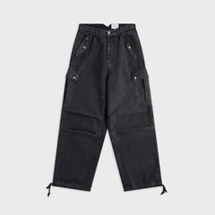 Rhude Washed Canvas Parachute Pant - Black
