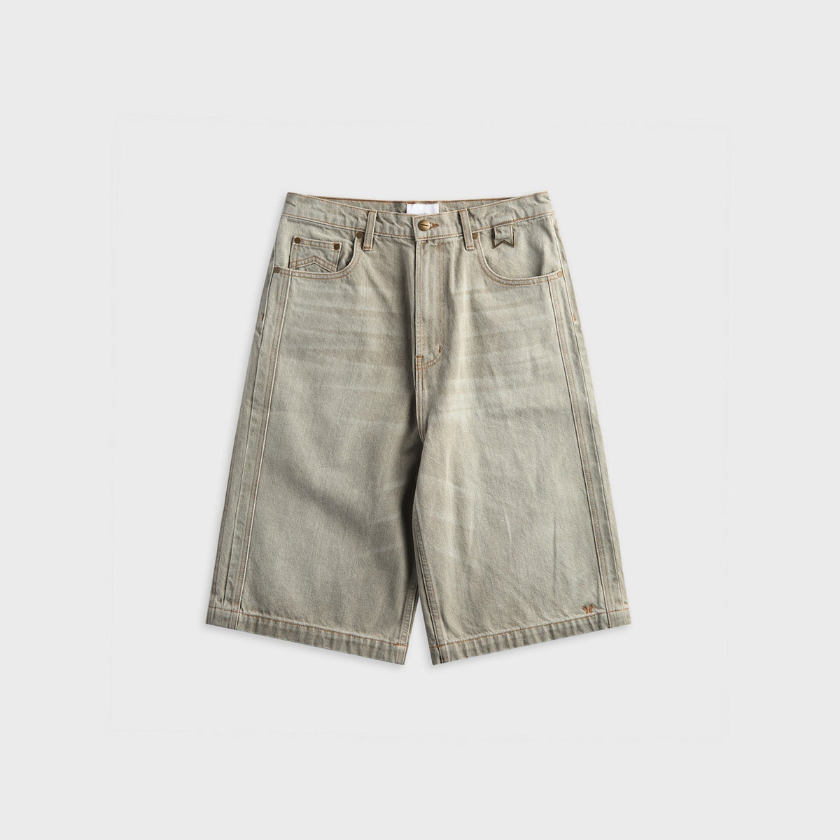 Rhude Baggy Traxedo Denim Short - Liberty Grey