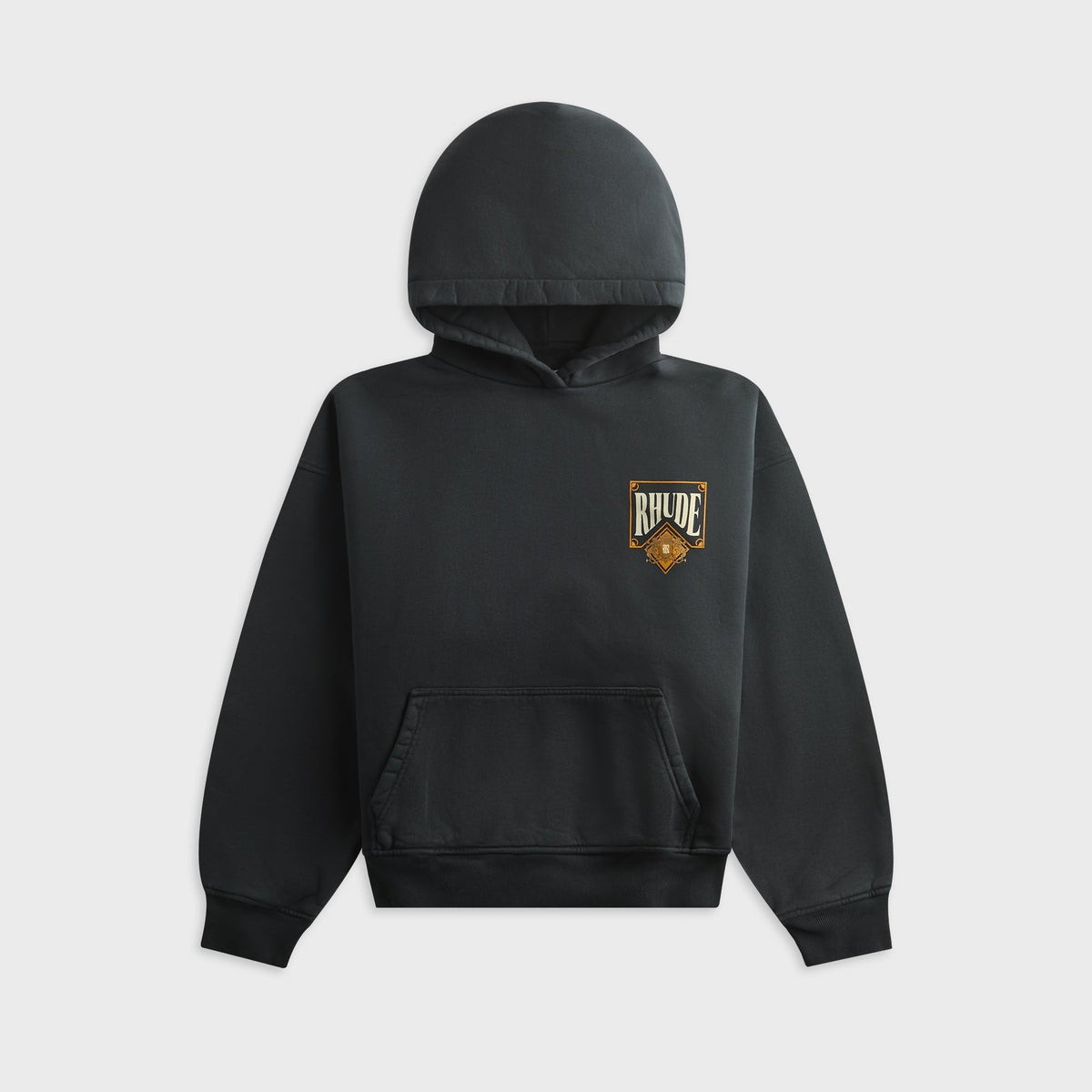 Rhude Playing Card Hoodie - Vintage Black / Yellow