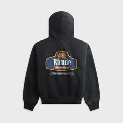 Rhude Racing Crest Zip-Up Hoodie - Vintage Black / Navy