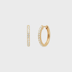 SHASHI Micro Teeny Tiny Pave Huggies - Gold