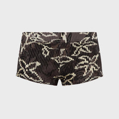 Siedres Afra Low Rise Printed Velvet Mini Short - Brown