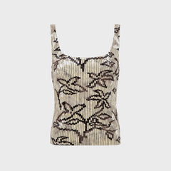 Siedres Cali Velvet Tank Top - Ecru