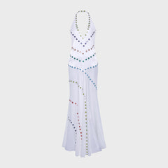Siedres Vicka Satin Maxi Dress - White