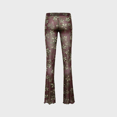 Siedres Dania Sheer Printed Drawstring Mesh Pant - Multi