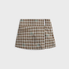 Sandy Liang Pomme Skort - Umber Plaid