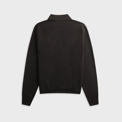 Studio Nicholson Heddy Knit Polo - Black Grape