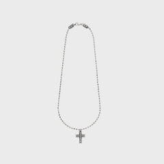 Emanuele Bicocchi Beaded Chain with Notre Dame Cross - Silver