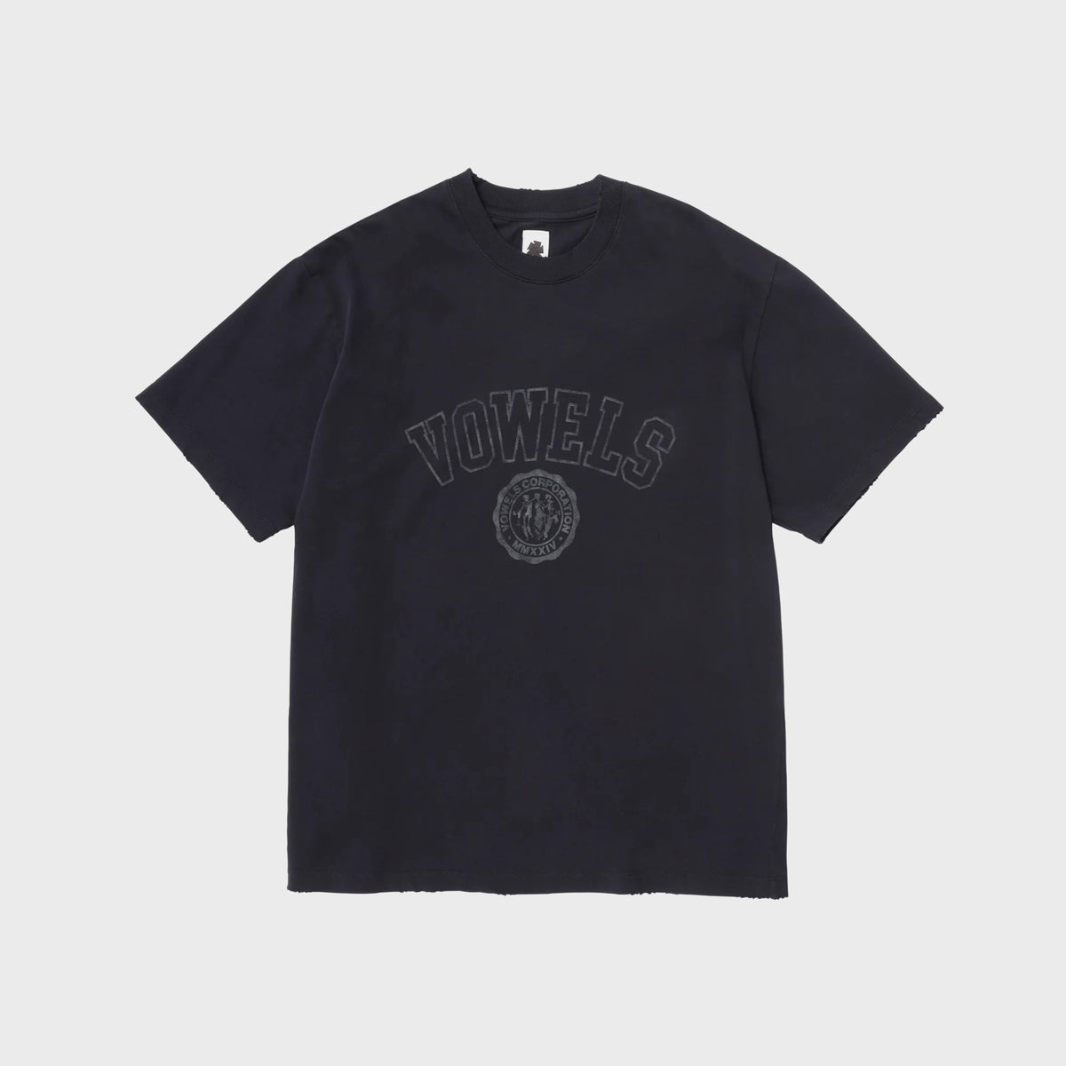 vowels Faded Collegiate Tee - Black