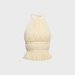 Tae Park Chiffon Wrap Top - Ivory