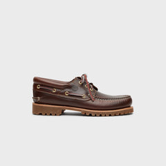 Timberland Authentic Three-Eye Lug Handsewn Boat Shoe - Brown Full Grain