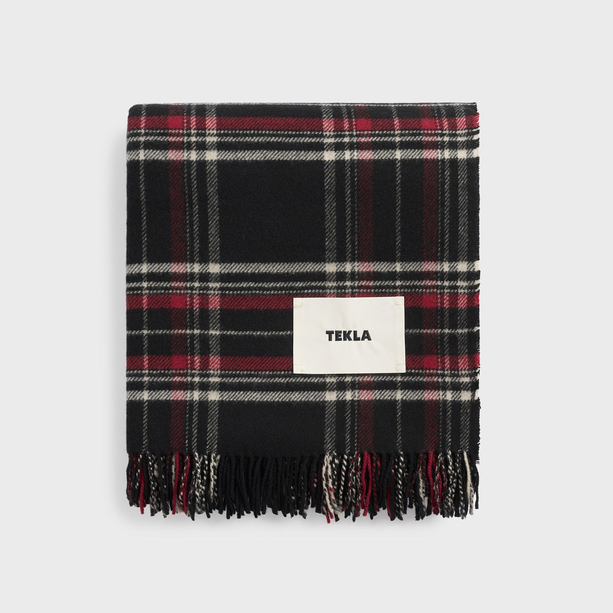 Tekla Lambswool Blanket - Black Plaid
