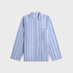 Tekla Poplin Long-Sleeved Pyjama Shirt - Stave Stripes